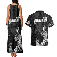 Hawaii King Kamehameha Day Parade Couples Matching Tank Maxi Dress and Hawaiian Shirt With Pa'u Riders Plumeria Kakau Tribal Pattern LT05 - Polynesian Pride
