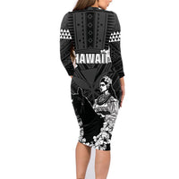 Hawaii King Kamehameha Day Parade Family Matching Long Sleeve Bodycon Dress and Hawaiian Shirt With Pa'u Riders Plumeria Kakau Tribal Pattern LT05 - Polynesian Pride