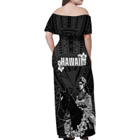 Hawaii King Kamehameha Day Parade Family Matching Off Shoulder Maxi Dress and Hawaiian Shirt With Pa'u Riders Plumeria Kakau Tribal Pattern LT05 - Polynesian Pride