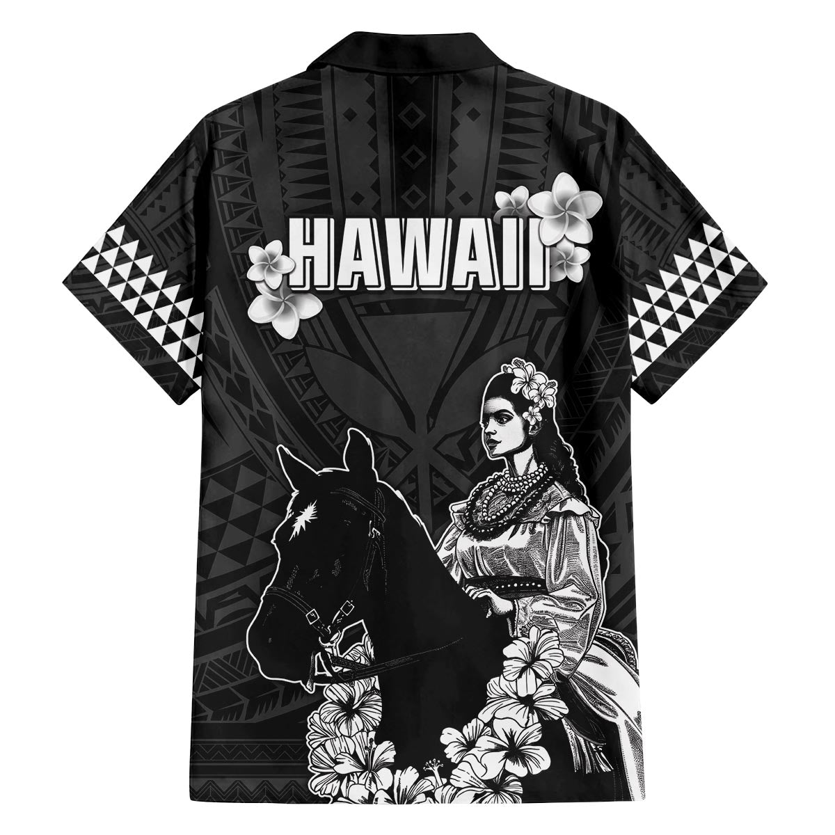 Hawaii King Kamehameha Day Parade Family Matching Puletasi and Hawaiian Shirt With Pa'u Riders Plumeria Kakau Tribal Pattern LT05 - Polynesian Pride