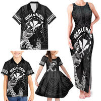 Hawaii King Kamehameha Day Parade Family Matching Tank Maxi Dress and Hawaiian Shirt With Pa'u Riders Plumeria Kakau Tribal Pattern LT05 - Polynesian Pride