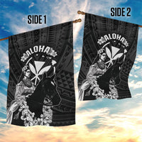 Hawaii King Kamehameha Day Parade Garden Flag With Pa'u Riders Plumeria Kakau Tribal Pattern LT05 - Polynesian Pride