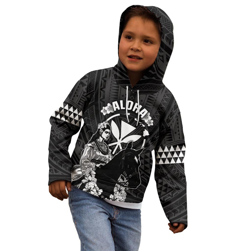 Hawaii King Kamehameha Day Parade Kid Hoodie With Pa'u Riders Plumeria Kakau Tribal Pattern LT05 - Polynesian Pride