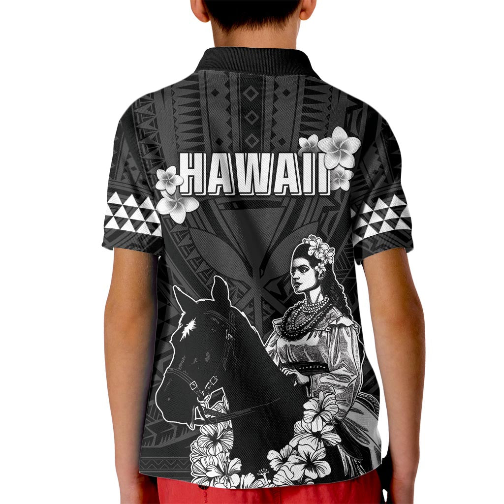 Hawaii King Kamehameha Day Parade Kid Polo Shirt With Pa'u Riders Plumeria Kakau Tribal Pattern LT05 - Polynesian Pride