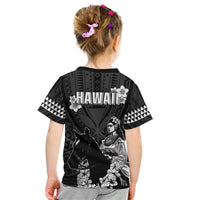 Hawaii King Kamehameha Day Parade Kid T Shirt With Pa'u Riders Plumeria Kakau Tribal Pattern LT05 - Polynesian Pride