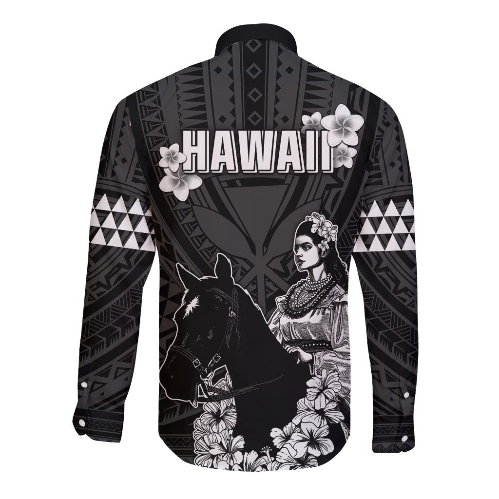 Hawaii King Kamehameha Day Parade Long Sleeve Button Shirt With Pa'u Riders Plumeria Kakau Tribal Pattern LT05 - Polynesian Pride