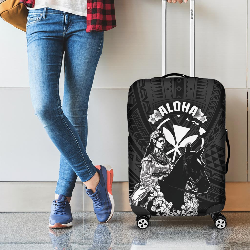 Hawaii King Kamehameha Day Parade Luggage Cover With Pa'u Riders Plumeria Kakau Tribal Pattern LT05 - Polynesian Pride