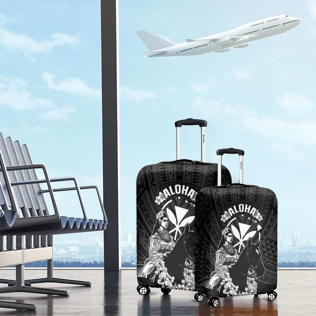 Hawaii King Kamehameha Day Parade Luggage Cover With Pa'u Riders Plumeria Kakau Tribal Pattern LT05 - Polynesian Pride