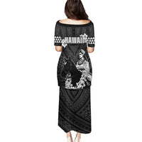 Hawaii King Kamehameha Day Parade Puletasi With Pa'u Riders Plumeria Kakau Tribal Pattern LT05 - Polynesian Pride