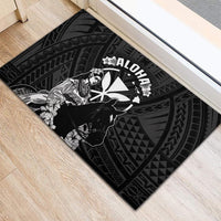 Hawaii King Kamehameha Day Parade Rubber Doormat With Pa'u Riders Plumeria Kakau Tribal Pattern LT05 - Polynesian Pride