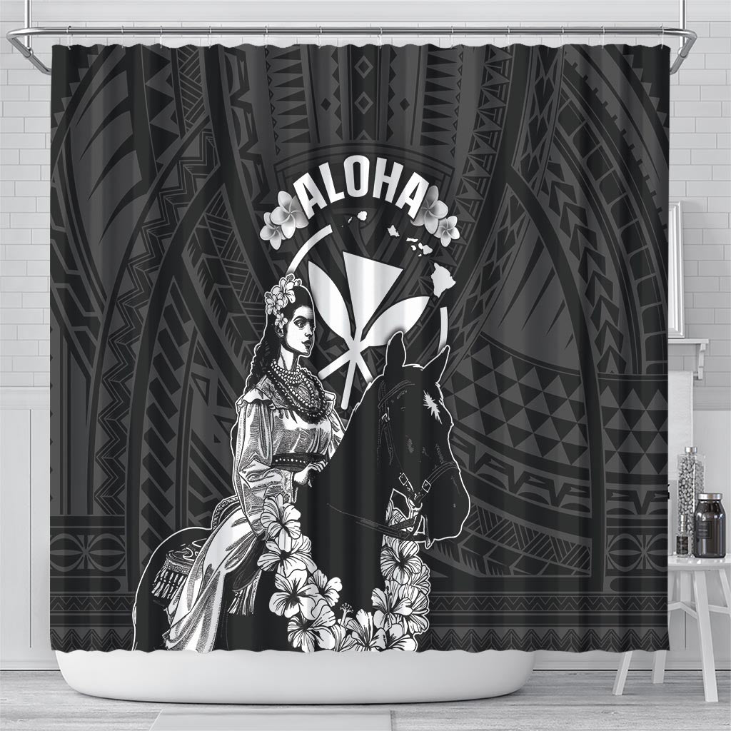 Hawaii King Kamehameha Day Parade Shower Curtain With Pa'u Riders Plumeria Kakau Tribal Pattern LT05 - Polynesian Pride