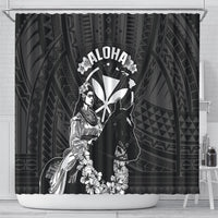 Hawaii King Kamehameha Day Parade Shower Curtain With Pa'u Riders Plumeria Kakau Tribal Pattern LT05 - Polynesian Pride