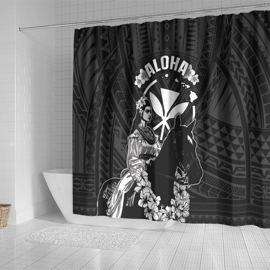 Hawaii King Kamehameha Day Parade Shower Curtain With Pa'u Riders Plumeria Kakau Tribal Pattern LT05 - Polynesian Pride