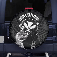 Hawaii King Kamehameha Day Parade Spare Tire Cover With Pa'u Riders Plumeria Kakau Tribal Pattern LT05 - Polynesian Pride