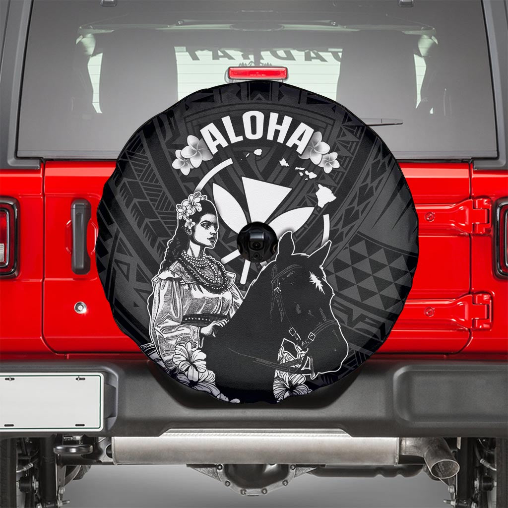 Hawaii King Kamehameha Day Parade Spare Tire Cover With Pa'u Riders Plumeria Kakau Tribal Pattern LT05 - Polynesian Pride