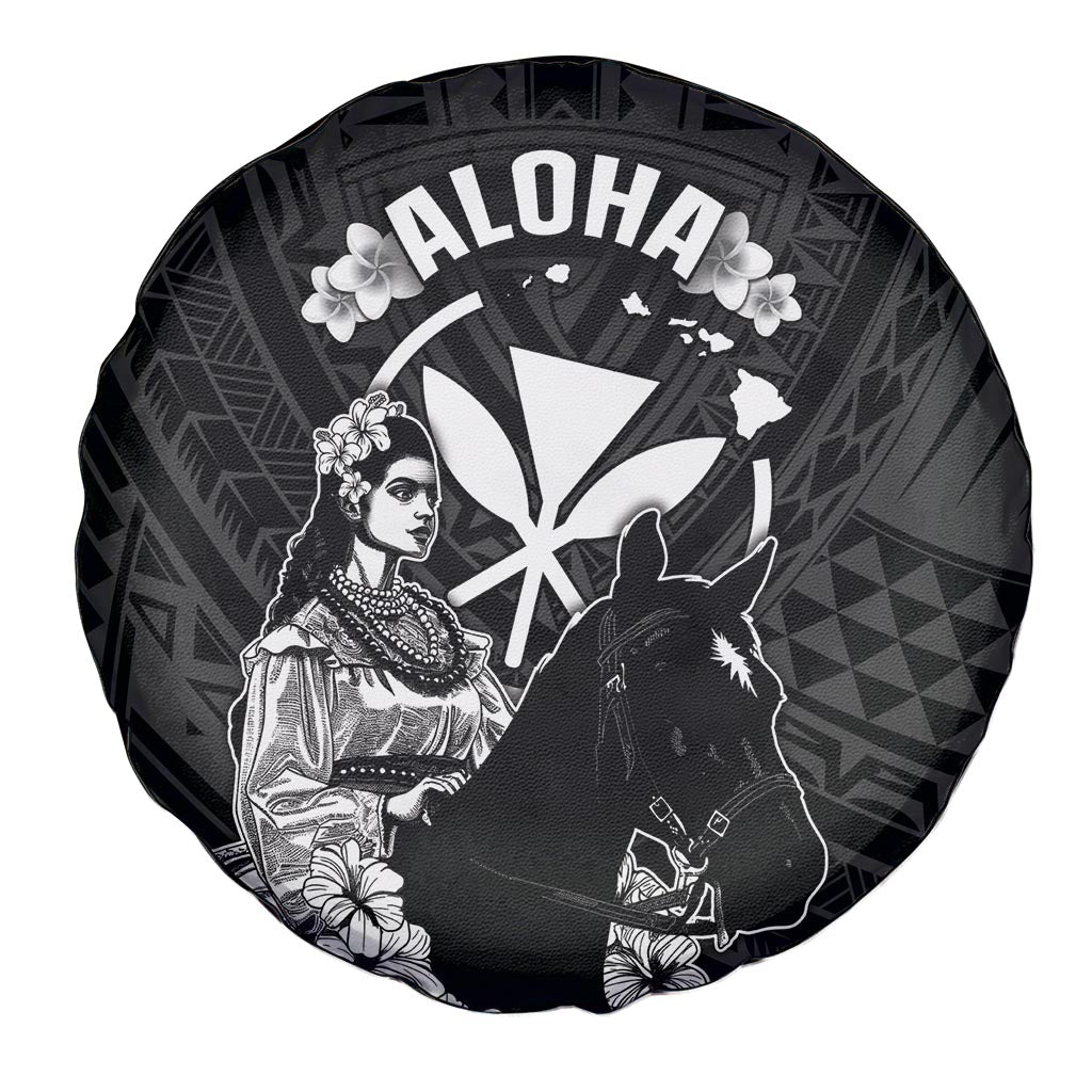 Hawaii King Kamehameha Day Parade Spare Tire Cover With Pa'u Riders Plumeria Kakau Tribal Pattern LT05 - Polynesian Pride