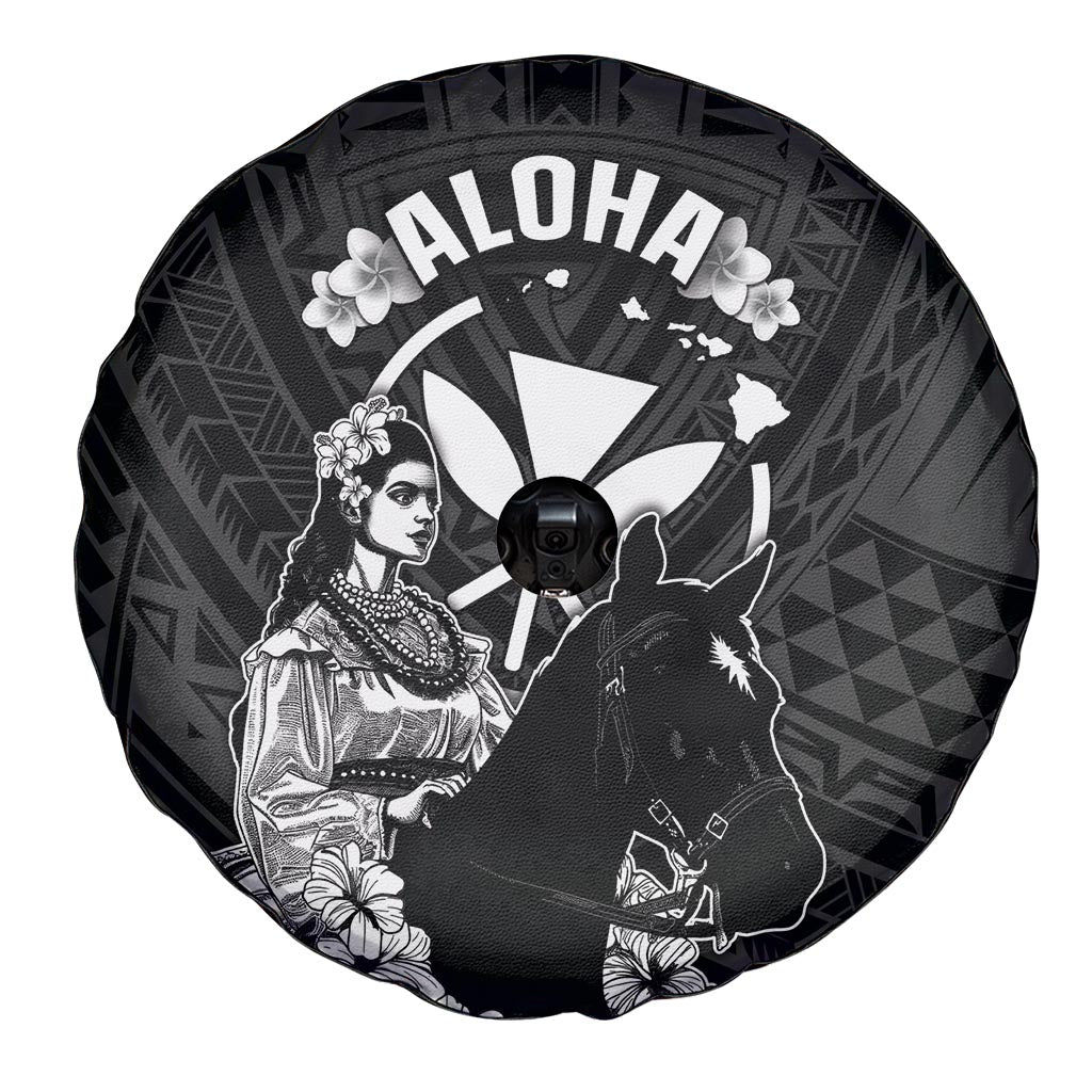 Hawaii King Kamehameha Day Parade Spare Tire Cover With Pa'u Riders Plumeria Kakau Tribal Pattern LT05 - Polynesian Pride