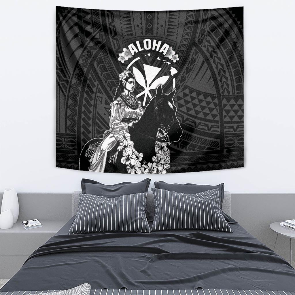 Hawaii King Kamehameha Day Parade Tapestry With Pa'u Riders Plumeria Kakau Tribal Pattern LT05 - Polynesian Pride