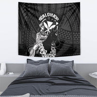 Hawaii King Kamehameha Day Parade Tapestry With Pa'u Riders Plumeria Kakau Tribal Pattern LT05 - Polynesian Pride