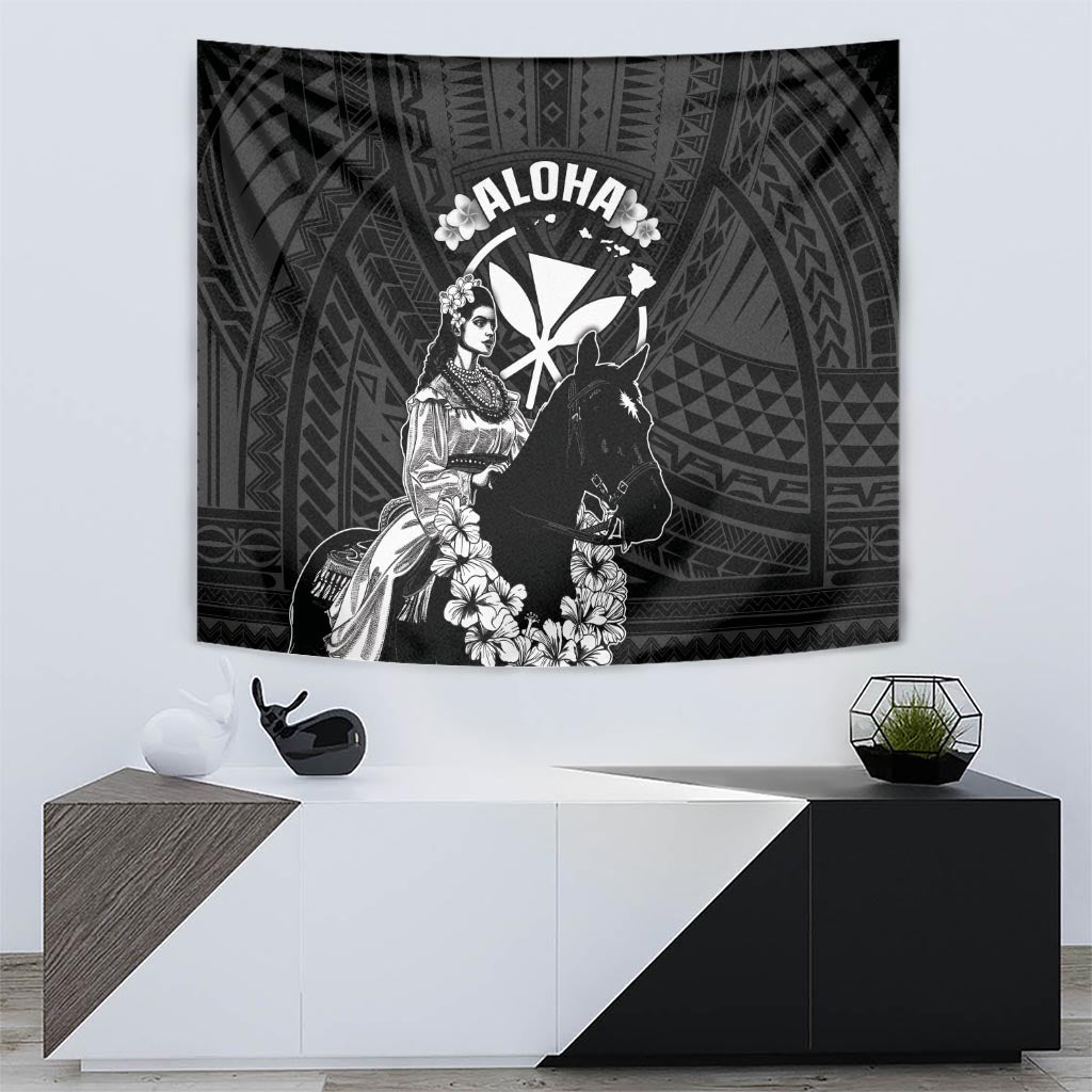 Hawaii King Kamehameha Day Parade Tapestry With Pa'u Riders Plumeria Kakau Tribal Pattern LT05 - Polynesian Pride