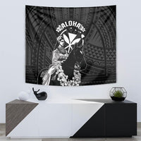 Hawaii King Kamehameha Day Parade Tapestry With Pa'u Riders Plumeria Kakau Tribal Pattern LT05 - Polynesian Pride