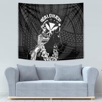 Hawaii King Kamehameha Day Parade Tapestry With Pa'u Riders Plumeria Kakau Tribal Pattern LT05 - Polynesian Pride