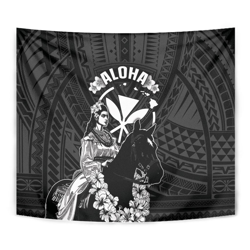 Hawaii King Kamehameha Day Parade Tapestry With Pa'u Riders Plumeria Kakau Tribal Pattern LT05 - Polynesian Pride