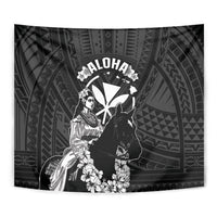 Hawaii King Kamehameha Day Parade Tapestry With Pa'u Riders Plumeria Kakau Tribal Pattern LT05 - Polynesian Pride
