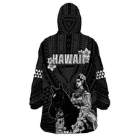 Hawaii King Kamehameha Day Parade Wearable Blanket Hoodie With Pa'u Riders Plumeria Kakau Tribal Pattern LT05 - Polynesian Pride