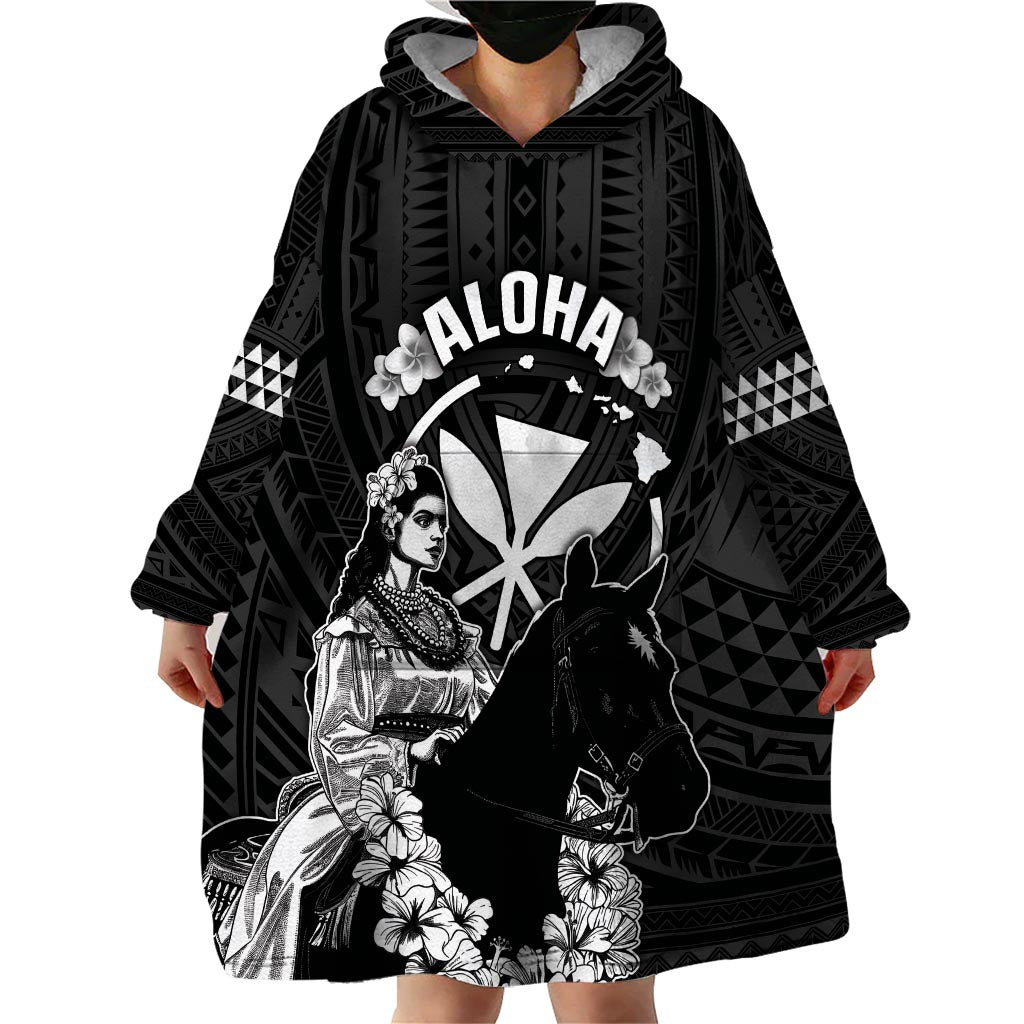 Hawaii King Kamehameha Day Parade Wearable Blanket Hoodie With Pa'u Riders Plumeria Kakau Tribal Pattern LT05 - Polynesian Pride