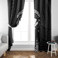 Hawaii King Kamehameha Day Parade Window Curtain With Pa'u Riders Plumeria Kakau Tribal Pattern