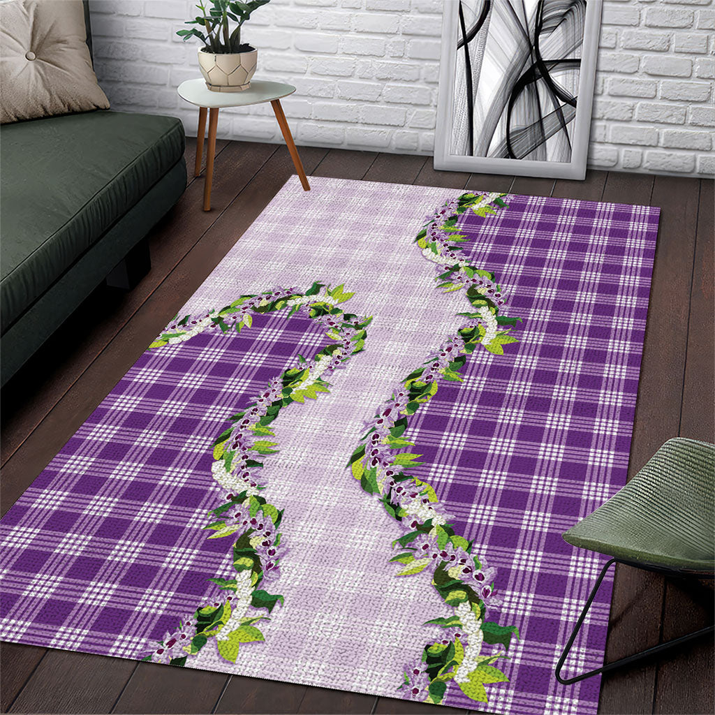 Violet Hawaii Palaka Area Rug Maile Pikake Honohono Orchid Lei LT05 Violet - Polynesian Pride