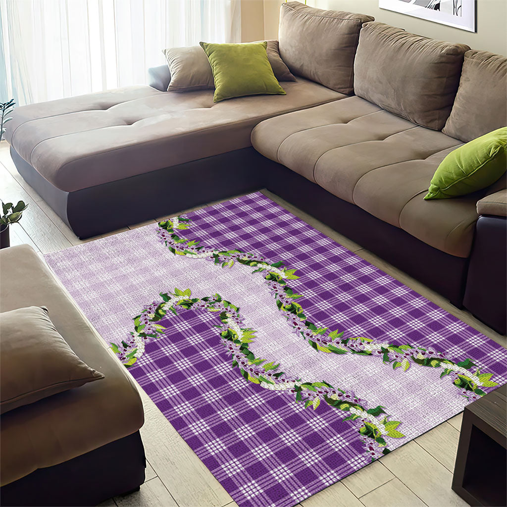 Violet Hawaii Palaka Area Rug Maile Pikake Honohono Orchid Lei LT05 - Polynesian Pride