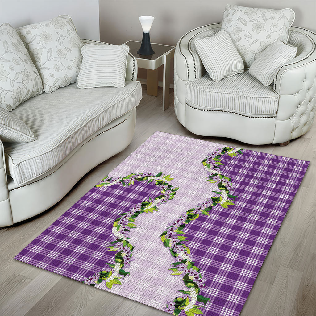 Violet Hawaii Palaka Area Rug Maile Pikake Honohono Orchid Lei LT05 - Polynesian Pride