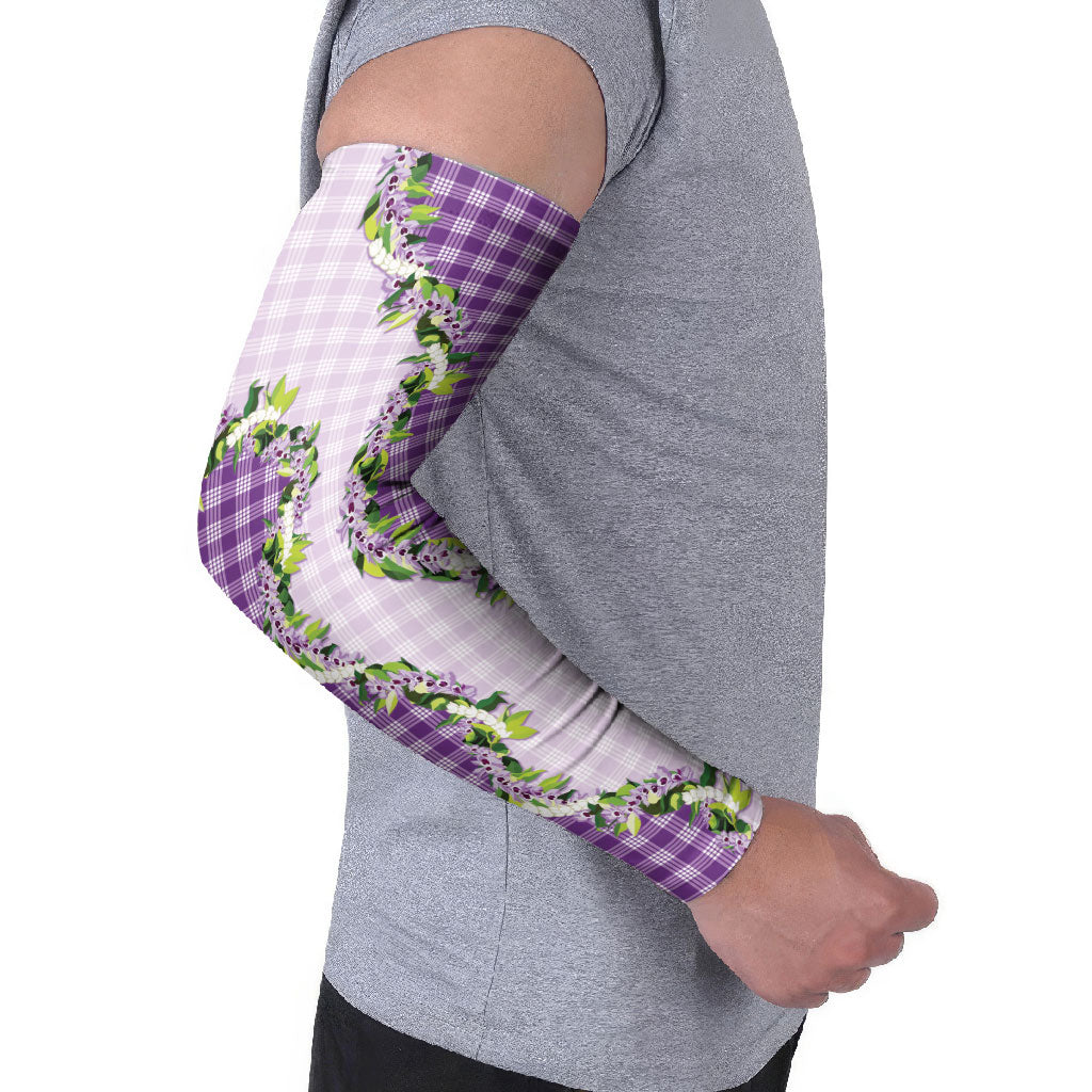 Violet Hawaii Palaka Arm Sleeves Maile Pikake Honohono Orchid Lei LT05 - Polynesian Pride