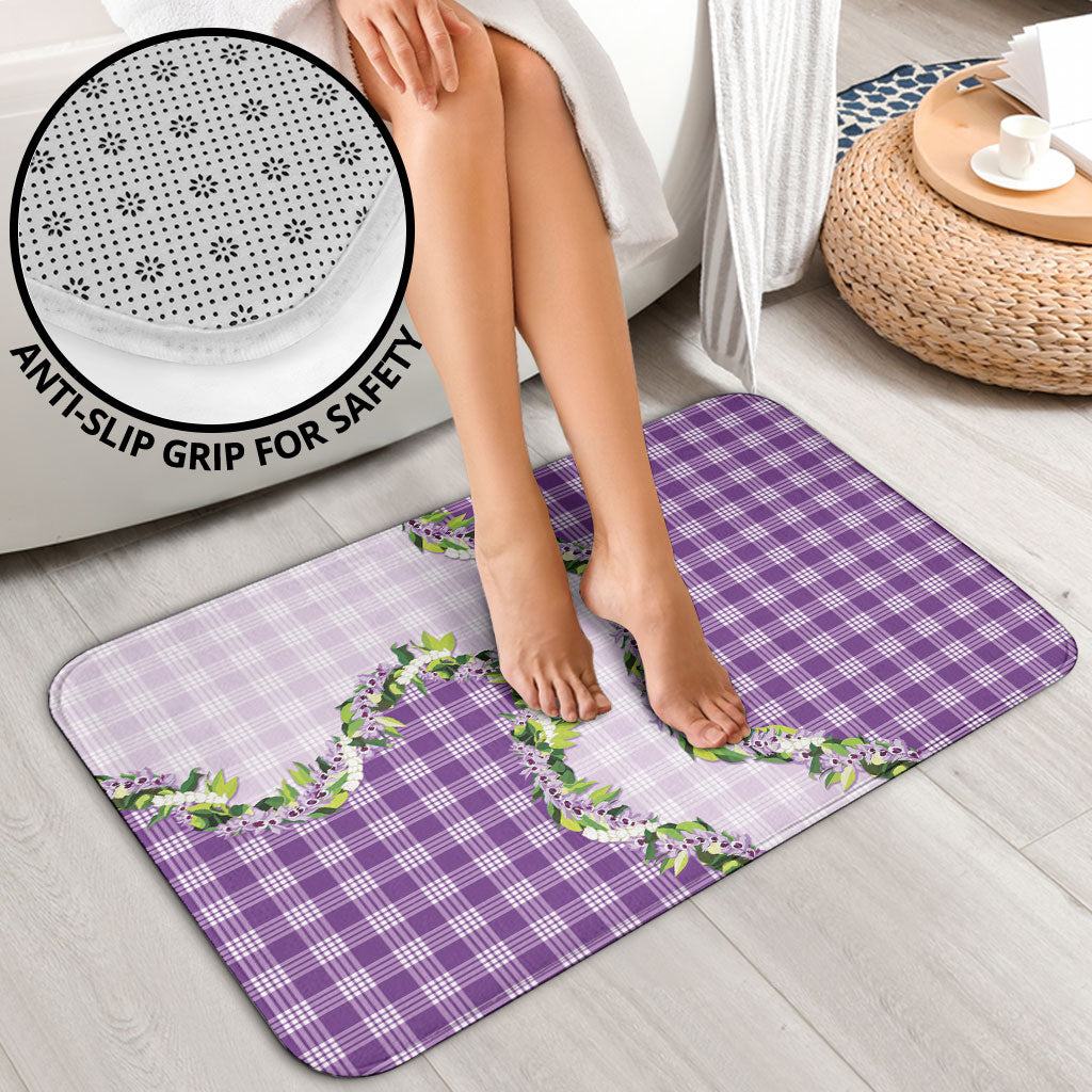 Violet Hawaii Palaka Bathroom Set Maile Pikake Honohono Orchid Lei