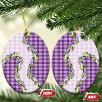 Violet Hawaii Palaka Ceramic Ornament Maile Pikake Honohono Orchid Lei LT05 Oval Violet - Polynesian Pride