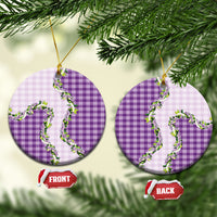 Violet Hawaii Palaka Ceramic Ornament Maile Pikake Honohono Orchid Lei LT05 Circle Violet - Polynesian Pride