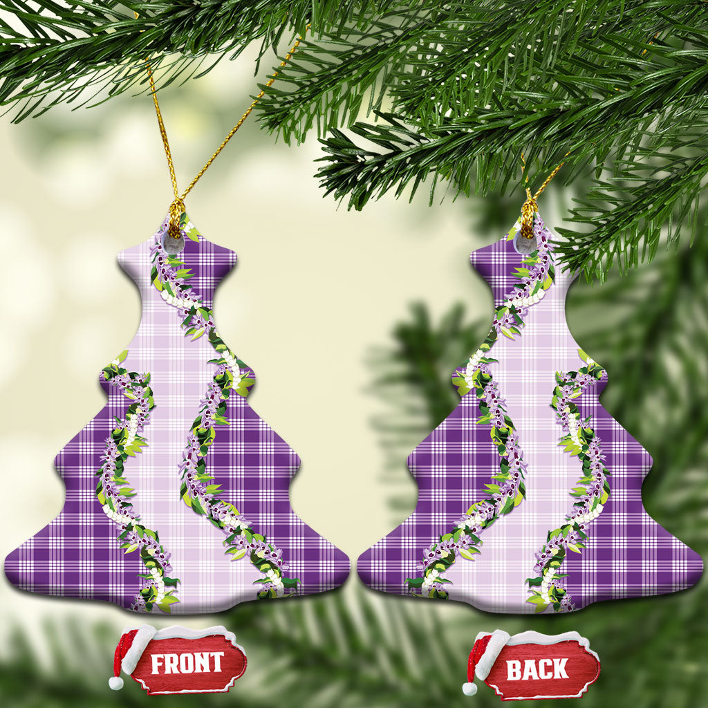 Violet Hawaii Palaka Ceramic Ornament Maile Pikake Honohono Orchid Lei LT05 Christmas Tree Violet - Polynesian Pride