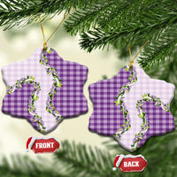 Violet Hawaii Palaka Ceramic Ornament Maile Pikake Honohono Orchid Lei LT05 Snow Flake Violet - Polynesian Pride