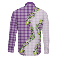 Violet Hawaii Palaka Family Matching Mermaid Dress and Hawaiian Shirt Maile Pikake Honohono Orchid Lei LT05 - Polynesian Pride