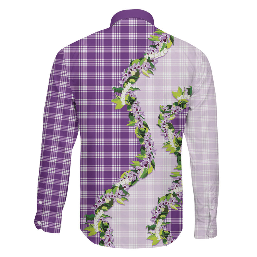 Violet Hawaii Palaka Family Matching Summer Maxi Dress and Hawaiian Shirt Maile Pikake Honohono Orchid Lei LT05 - Polynesian Pride