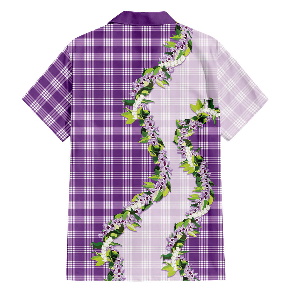 Violet Hawaii Palaka Family Matching Tank Maxi Dress and Hawaiian Shirt Maile Pikake Honohono Orchid Lei LT05 - Polynesian Pride