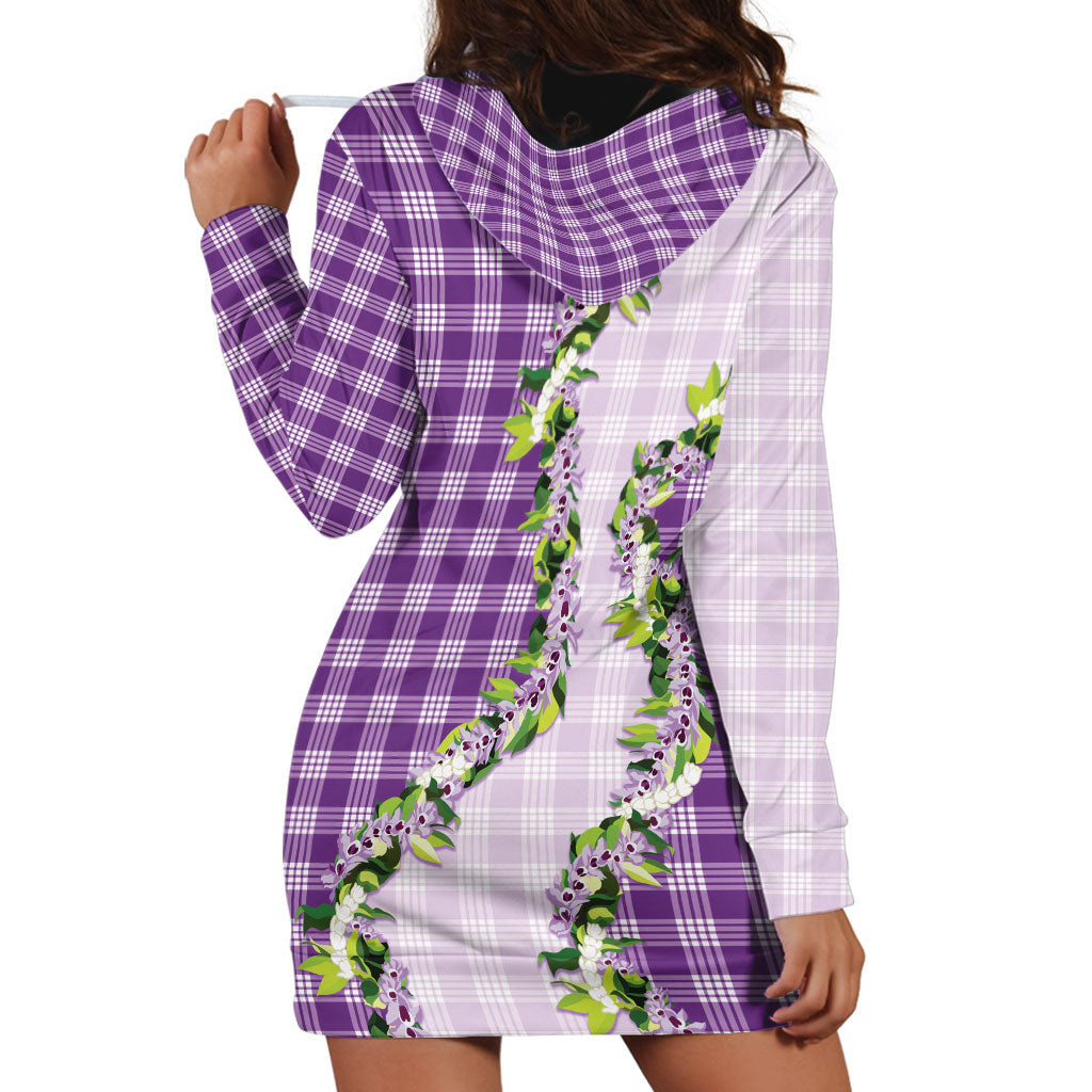 Violet Hawaii Palaka Hoodie Dress Maile Pikake Honohono Orchid Lei LT05 - Polynesian Pride