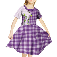Violet Hawaii Palaka Kid Short Sleeve Dress Maile Pikake Honohono Orchid Lei LT05 - Polynesian Pride