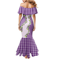 Violet Hawaii Palaka Mermaid Dress Maile Pikake Honohono Orchid Lei LT05 - Polynesian Pride