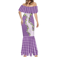 Violet Hawaii Palaka Mermaid Dress Maile Pikake Honohono Orchid Lei LT05 - Polynesian Pride