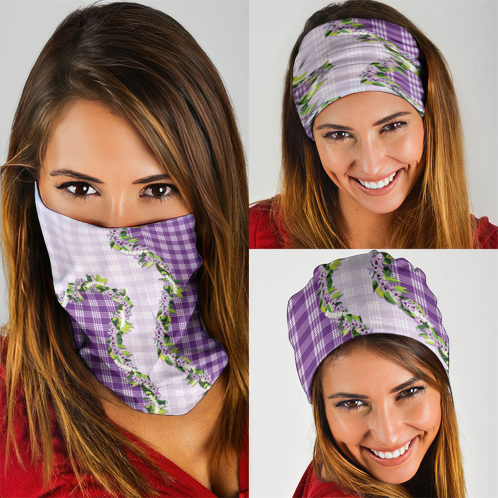 Violet Hawaii Palaka Neck Gaiter Maile Pikake Honohono Orchid Lei LT05 - Polynesian Pride