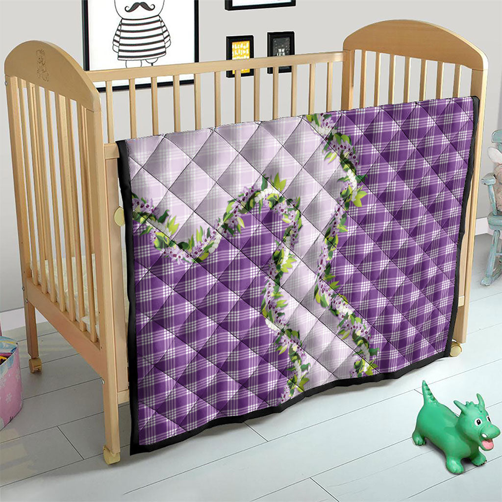 Violet Hawaii Palaka Quilt Maile Pikake Honohono Orchid Lei