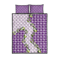 Violet Hawaii Palaka Quilt Bed Set Maile Pikake Honohono Orchid Lei LT05 - Polynesian Pride